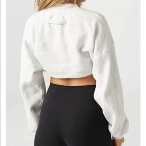 DRAW CORD CROP CREW - PEARL